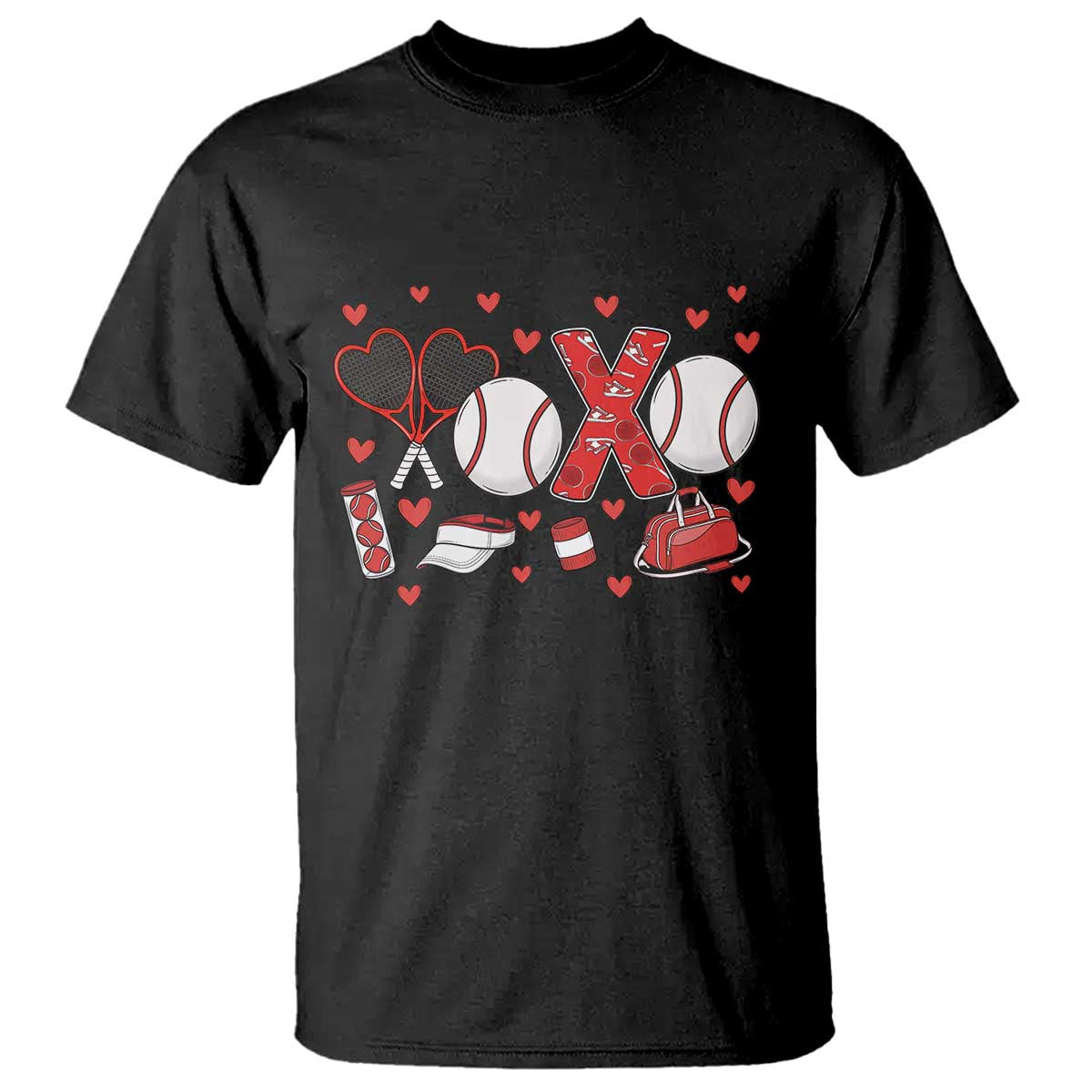 Cute XOXO Tennis Player T Shirt Valentines Tennis Gift - Wonder Print Shop