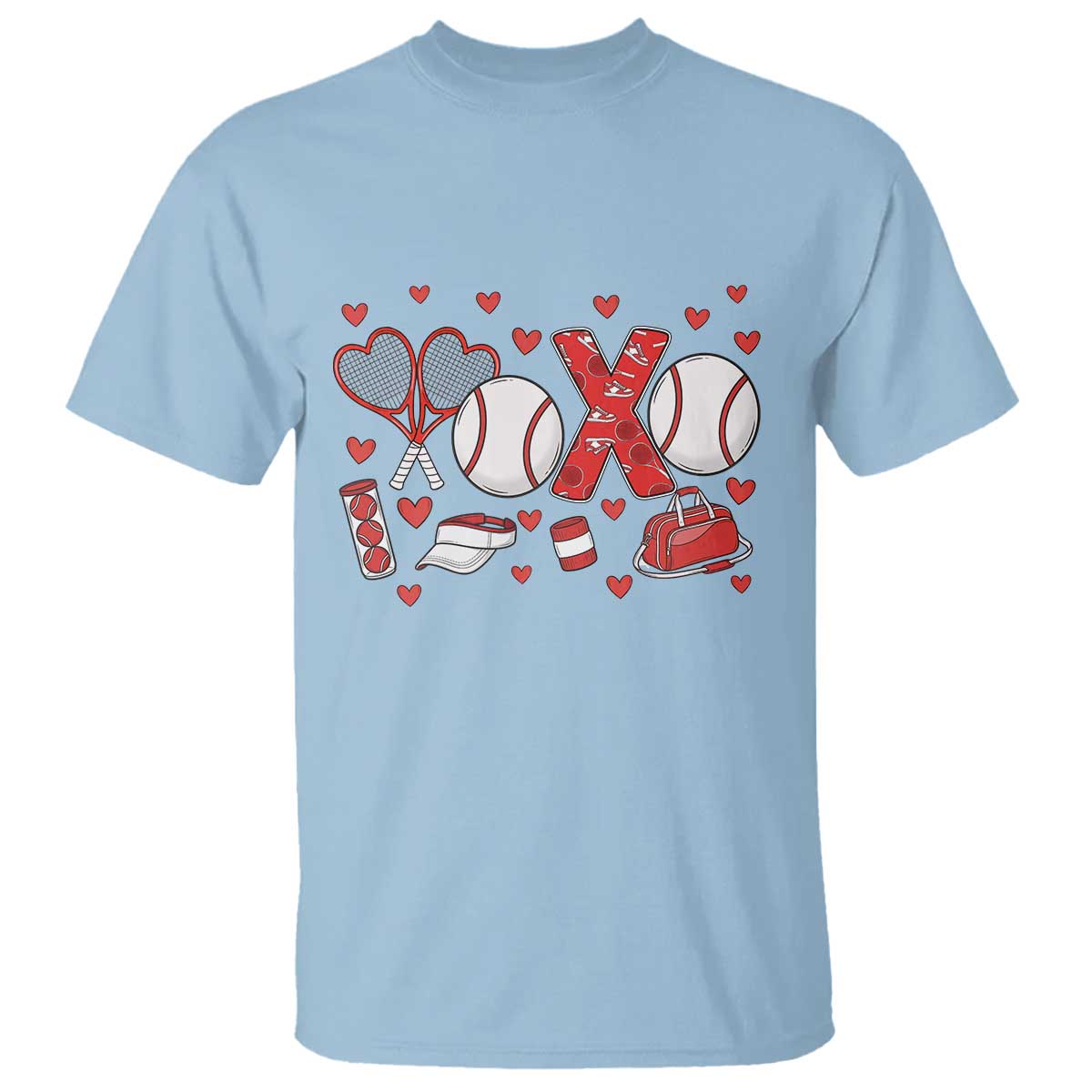 Cute XOXO Tennis Player T Shirt Valentines Tennis Gift - Wonder Print Shop