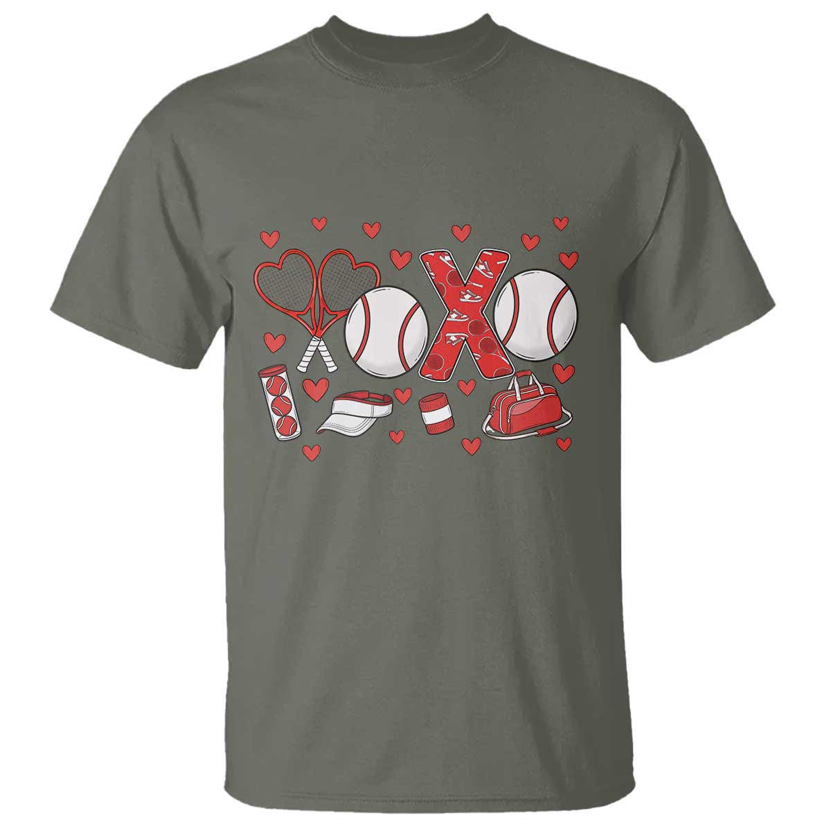 Cute XOXO Tennis Player T Shirt Valentines Tennis Gift - Wonder Print Shop