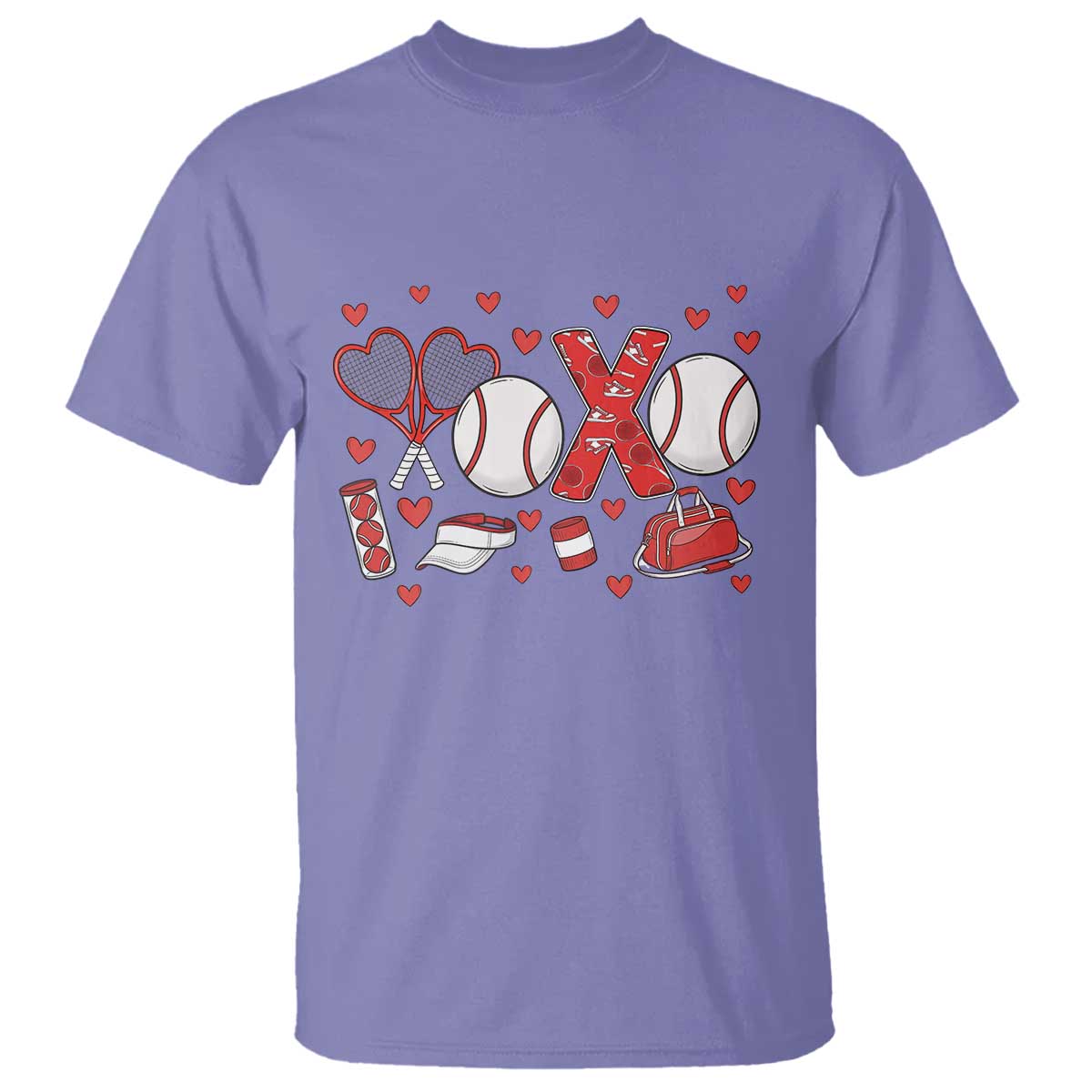 Cute XOXO Tennis Player T Shirt Valentines Tennis Gift - Wonder Print Shop