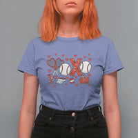 Cute XOXO Tennis Player T Shirt For Women Valentines Tennis Gift - Wonder Print Shop