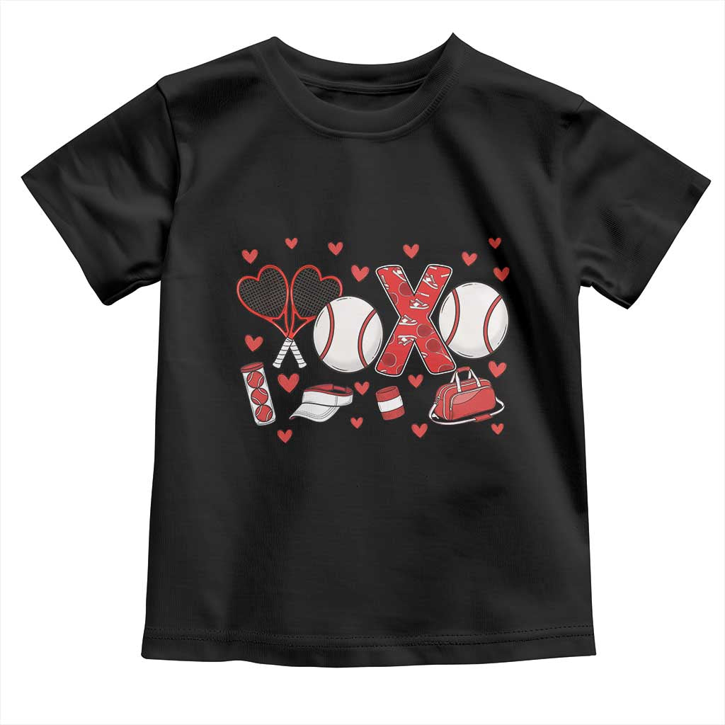 Cute XOXO Tennis Player Toddler T Shirt Valentines Tennis Gift - Wonder Print Shop