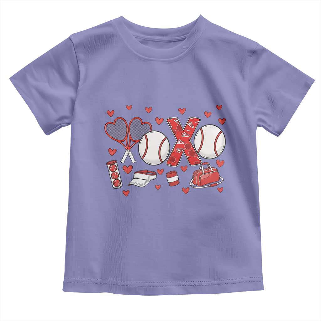 Cute XOXO Tennis Player Toddler T Shirt Valentines Tennis Gift - Wonder Print Shop
