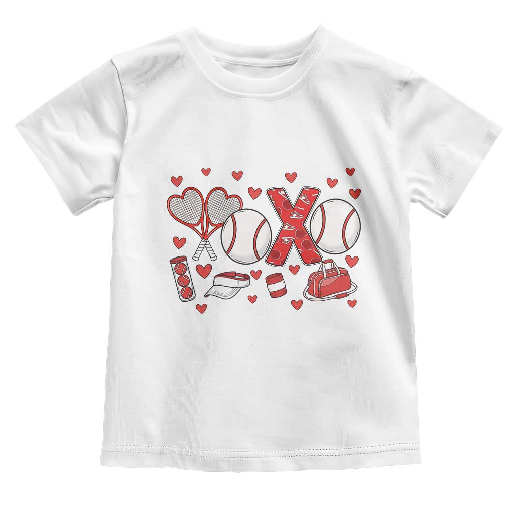 Cute XOXO Tennis Player Toddler T Shirt Valentines Tennis Gift - Wonder Print Shop