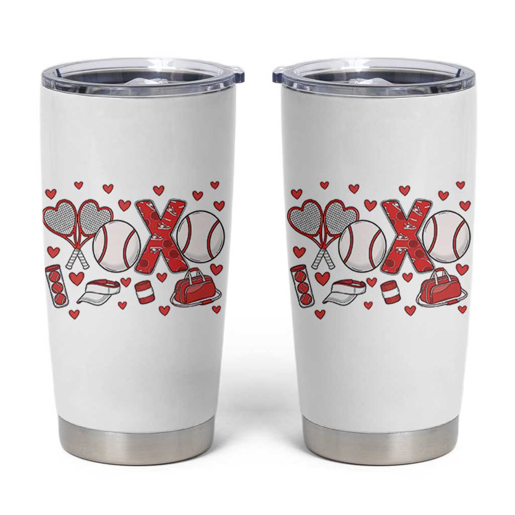 Cute XOXO Tennis Player Tumbler Cup Valentines Tennis Gift - Wonder Print Shop