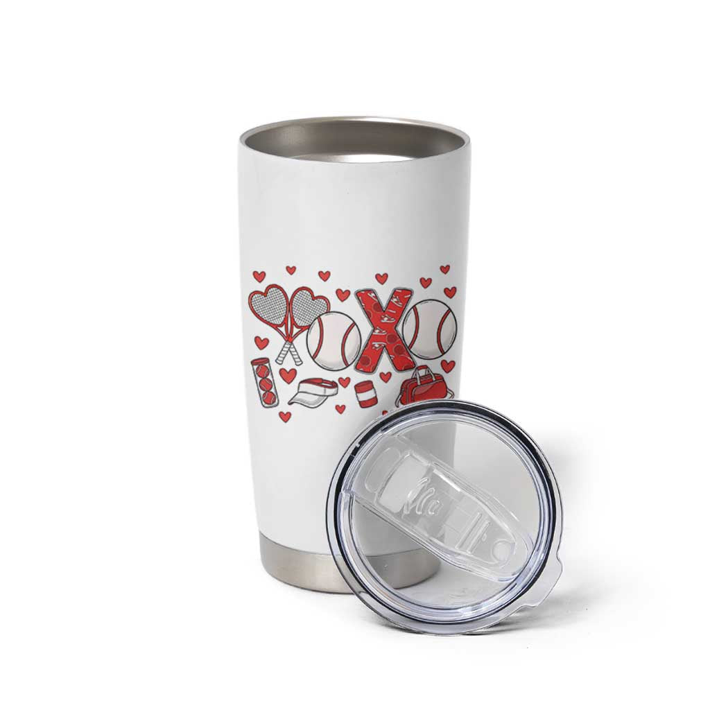 Cute XOXO Tennis Player Tumbler Cup Valentines Tennis Gift - Wonder Print Shop