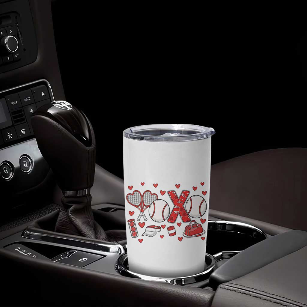 Cute XOXO Tennis Player Tumbler Cup Valentines Tennis Gift - Wonder Print Shop