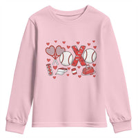 Cute XOXO Tennis Player Youth Sweatshirt Valentines Tennis Gift - Wonder Print Shop