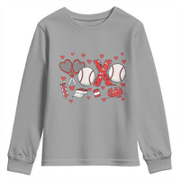 Cute XOXO Tennis Player Youth Sweatshirt Valentines Tennis Gift - Wonder Print Shop