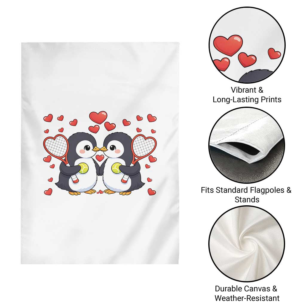 Cute XOXO Tennis Player Garden Flag Valentines Day Gift - Wonder Print Shop
