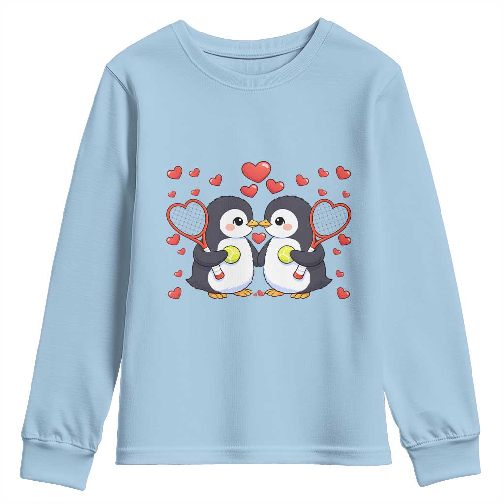 Cute XOXO Tennis Player Youth Sweatshirt Valentines Day Gift - Wonder Print Shop
