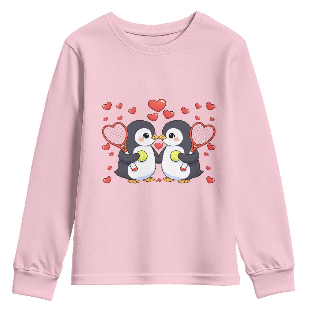 Cute XOXO Tennis Player Youth Sweatshirt Valentines Day Gift - Wonder Print Shop