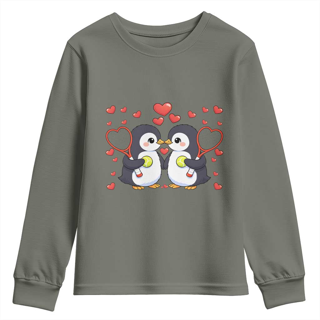 Cute XOXO Tennis Player Youth Sweatshirt Valentines Day Gift - Wonder Print Shop
