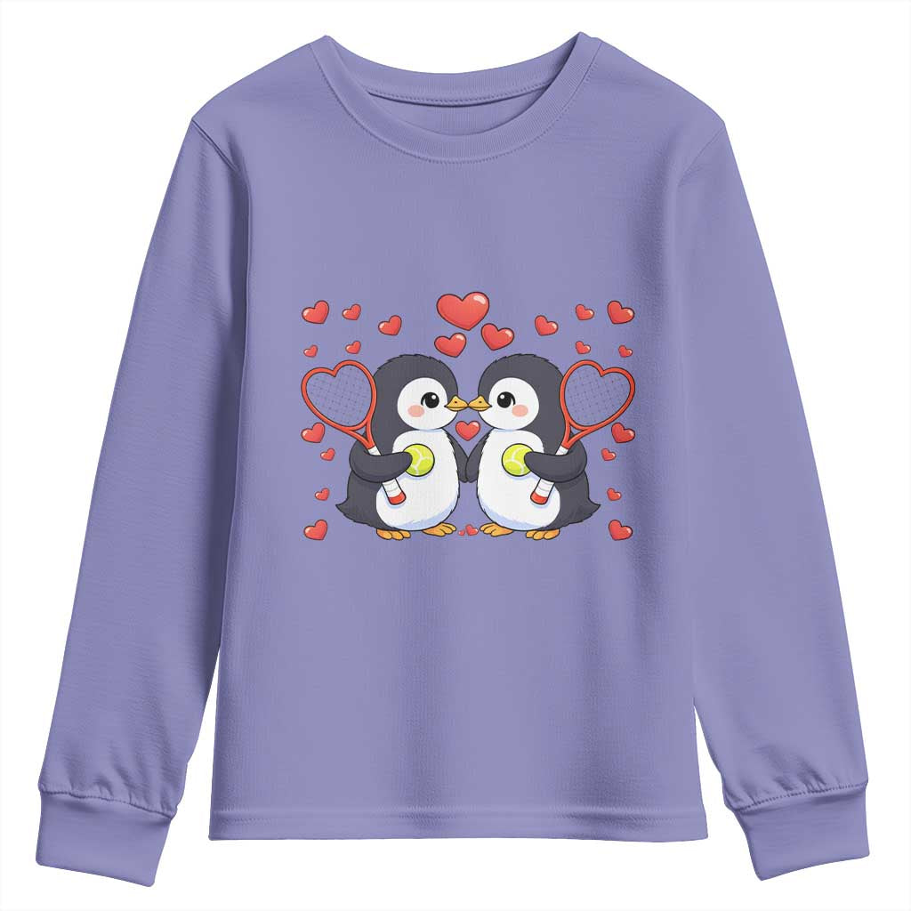 Cute XOXO Tennis Player Youth Sweatshirt Valentines Day Gift - Wonder Print Shop