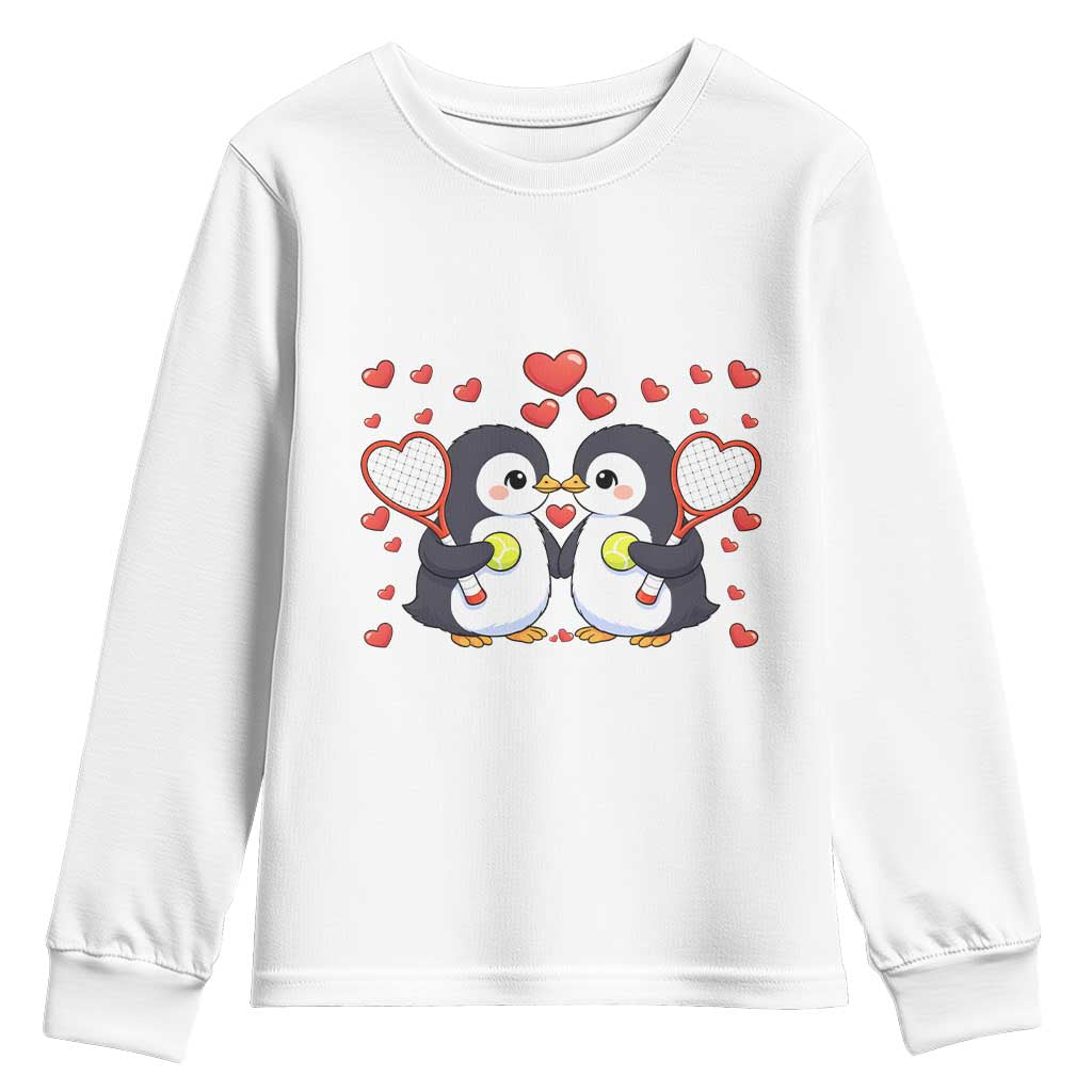 Cute XOXO Tennis Player Youth Sweatshirt Valentines Day Gift - Wonder Print Shop