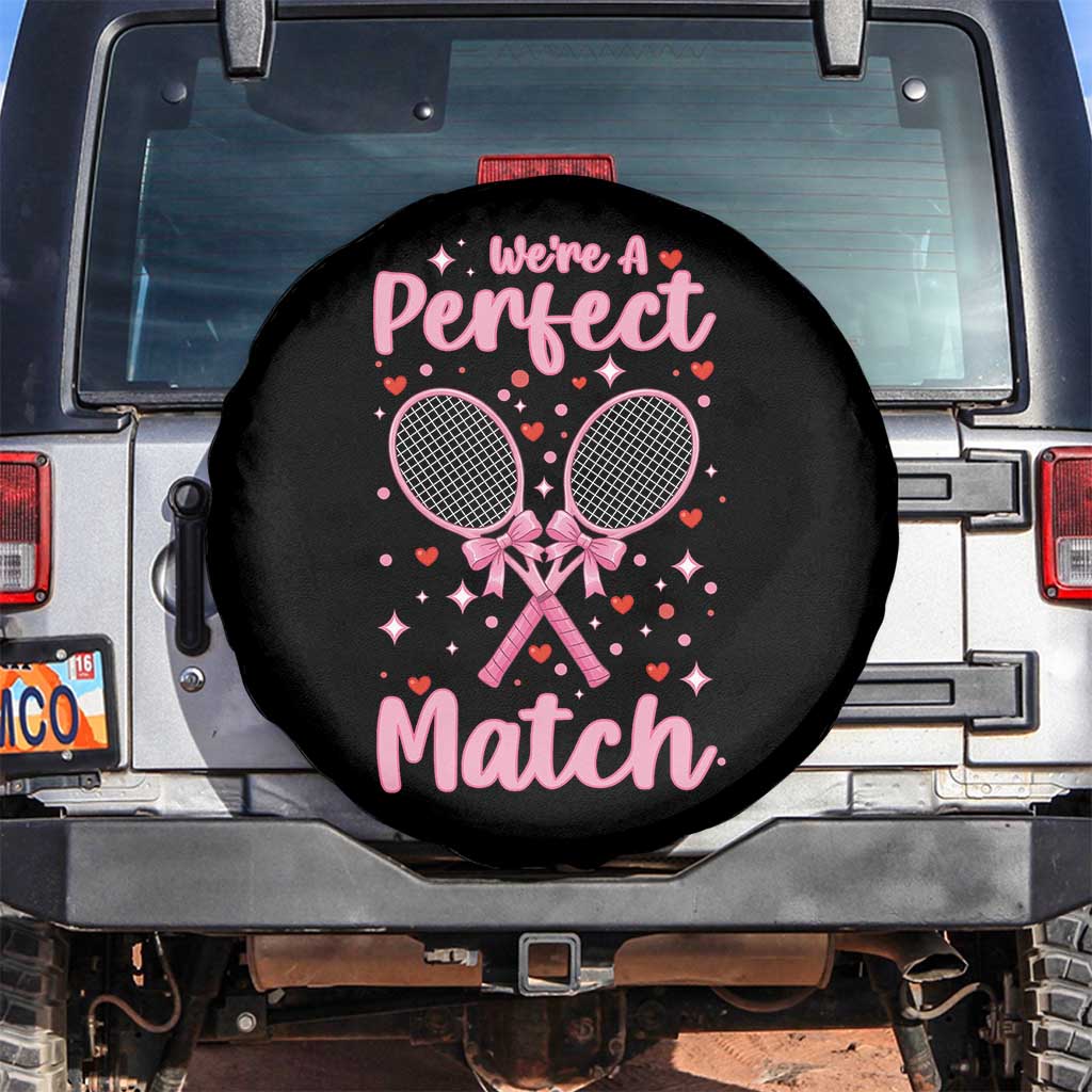We Are A Perfect Match Spare Tire Cover Gift For Tennis Couple - Wonder Print Shop