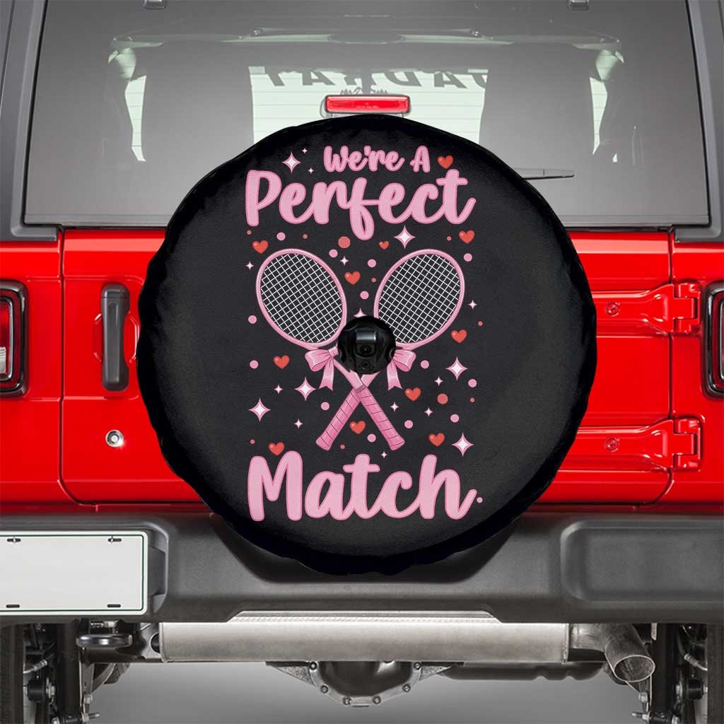 We Are A Perfect Match Spare Tire Cover Gift For Tennis Couple - Wonder Print Shop