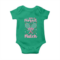 We Are A Perfect Match Baby Onesie Funny Tennis Valentines - Wonder Print Shop