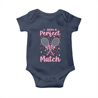 We Are A Perfect Match Baby Onesie Funny Tennis Valentines - Wonder Print Shop