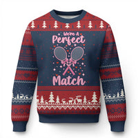 We Are A Perfect Match Ugly Christmas Sweater Funny Tennis Valentines - Wonder Print Shop