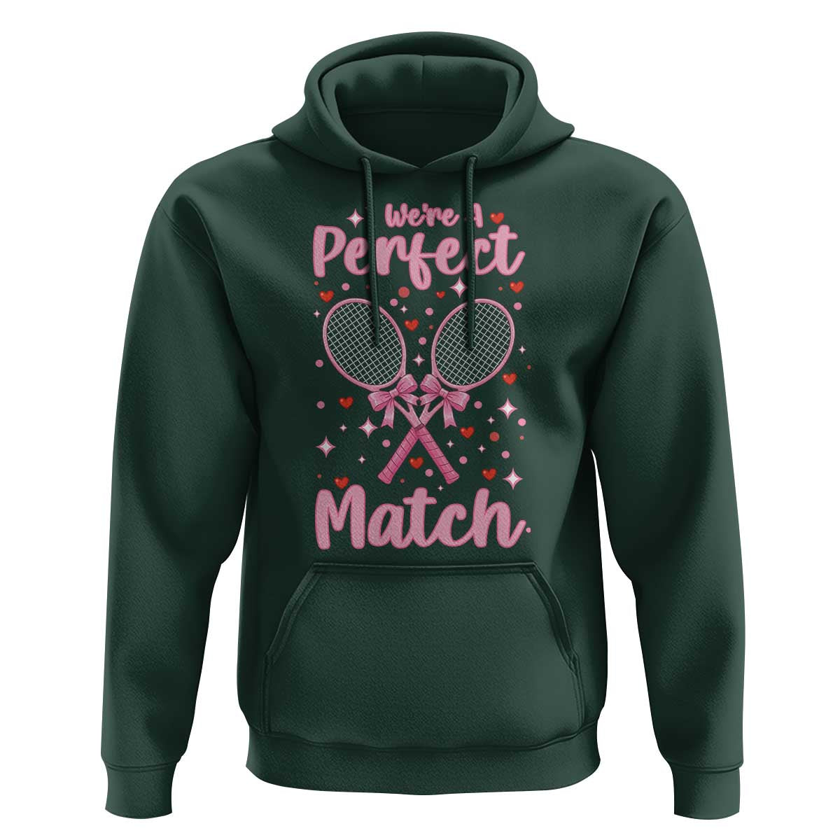 We Are A Perfect Match Hoodie Funny Tennis Valentines - Wonder Print Shop