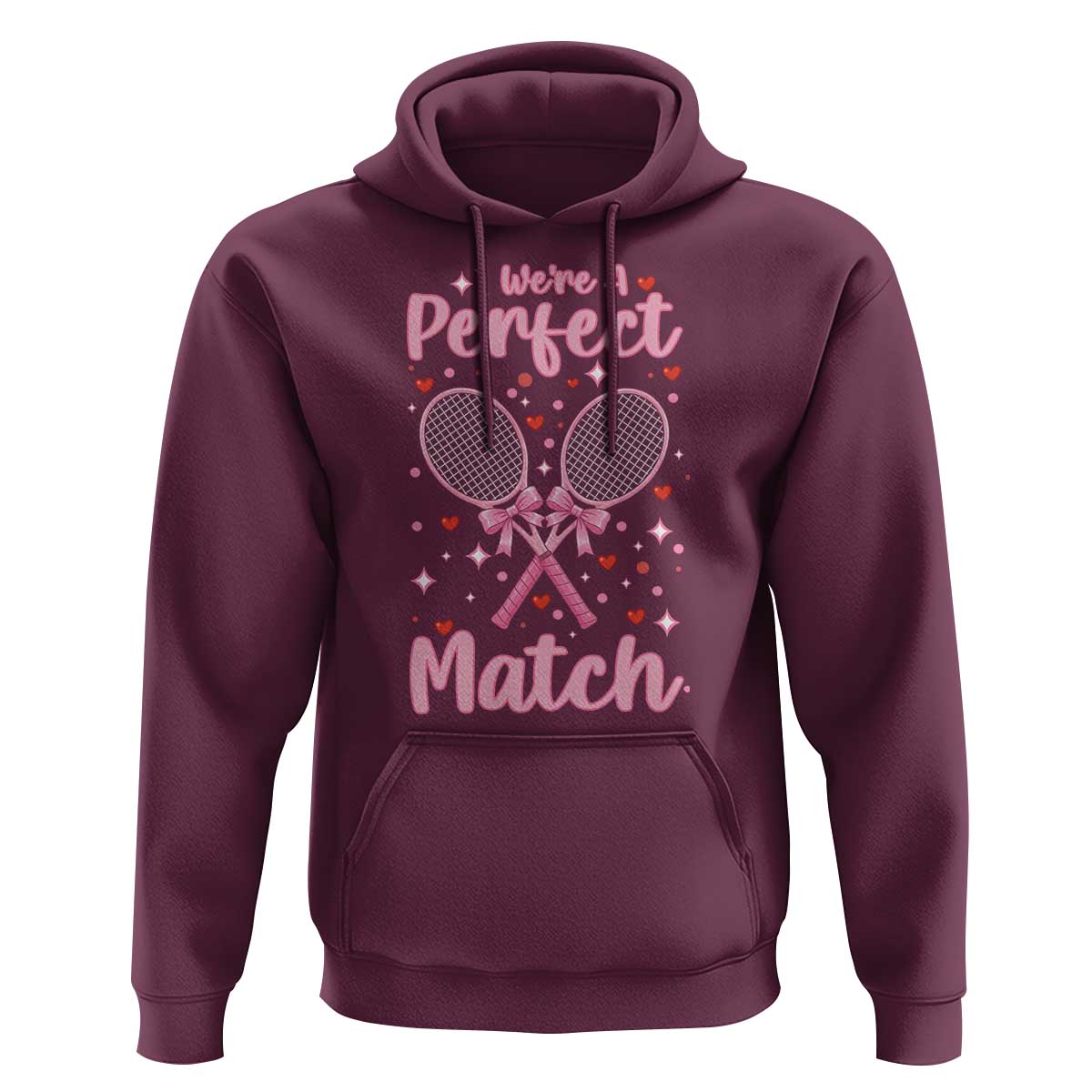 We Are A Perfect Match Hoodie Funny Tennis Valentines - Wonder Print Shop