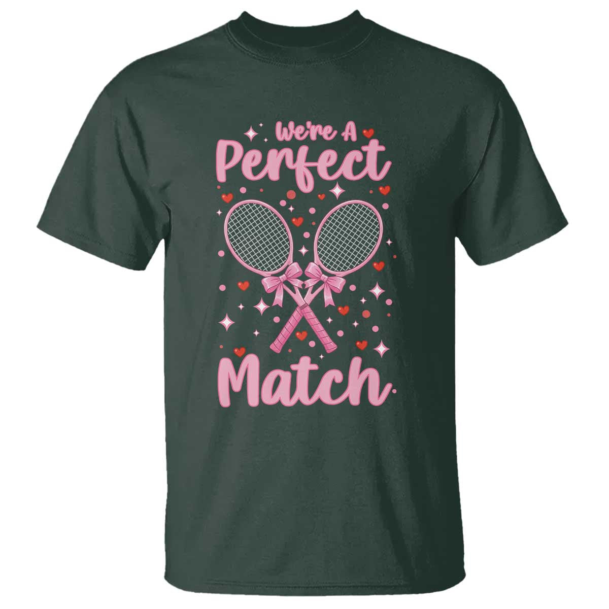 We Are A Perfect Match T Shirt Funny Tennis Valentines - Wonder Print Shop