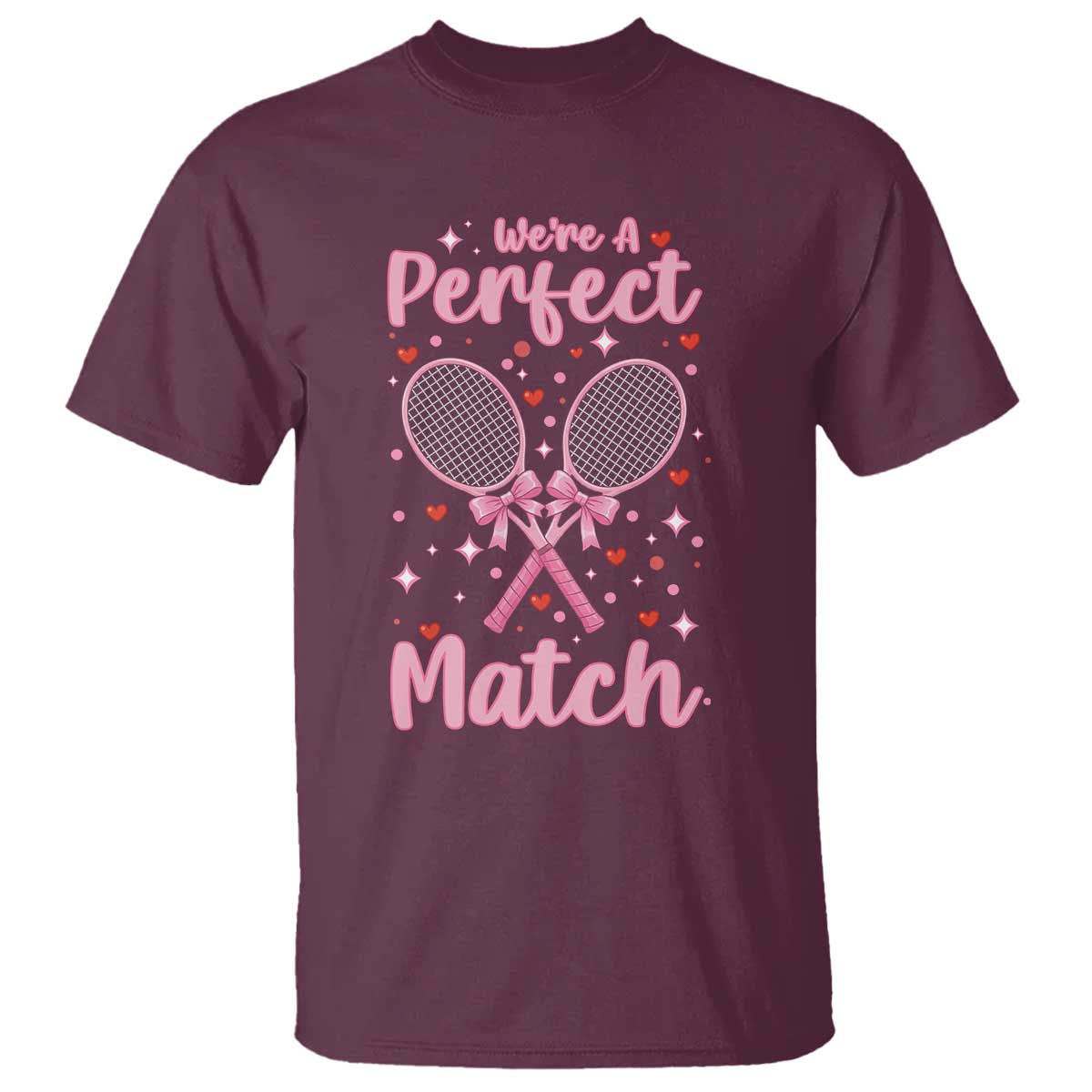 We Are A Perfect Match T Shirt Funny Tennis Valentines - Wonder Print Shop
