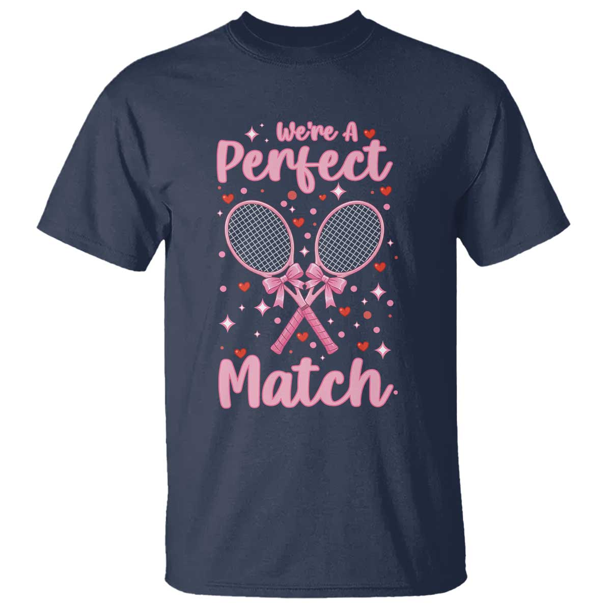 We Are A Perfect Match T Shirt Funny Tennis Valentines - Wonder Print Shop