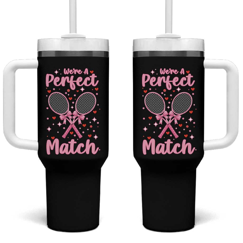 We Are A Perfect Match Tumbler With Handle Funny Tennis Valentines - Wonder Print Shop