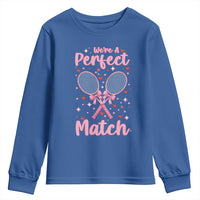 We Are A Perfect Match Youth Sweatshirt Funny Tennis Valentines - Wonder Print Shop
