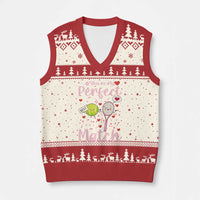 You Are My Perfect Match V-Neck Knit Sweater Vest Gift For Tennis Couple - Wonder Print Shop