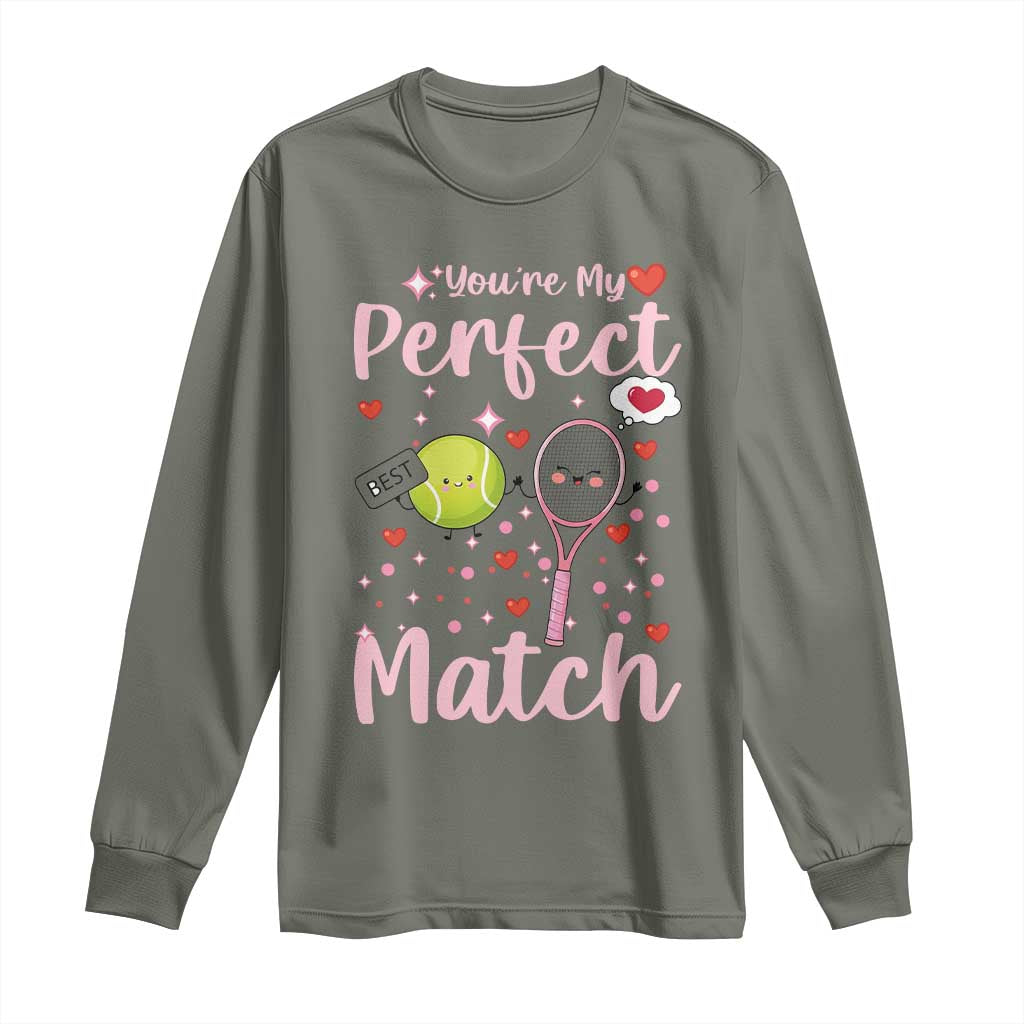 You Are My Perfect Match Long Sleeve Shirt Gift For Tennis Couple - Wonder Print Shop