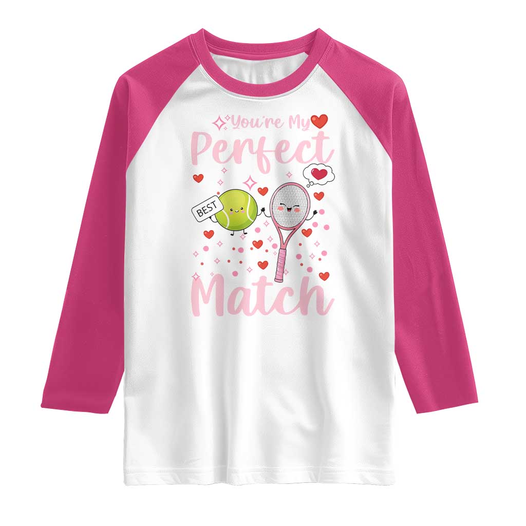 You Are My Perfect Match Raglan Shirt Gift For Tennis Couple - Wonder Print Shop
