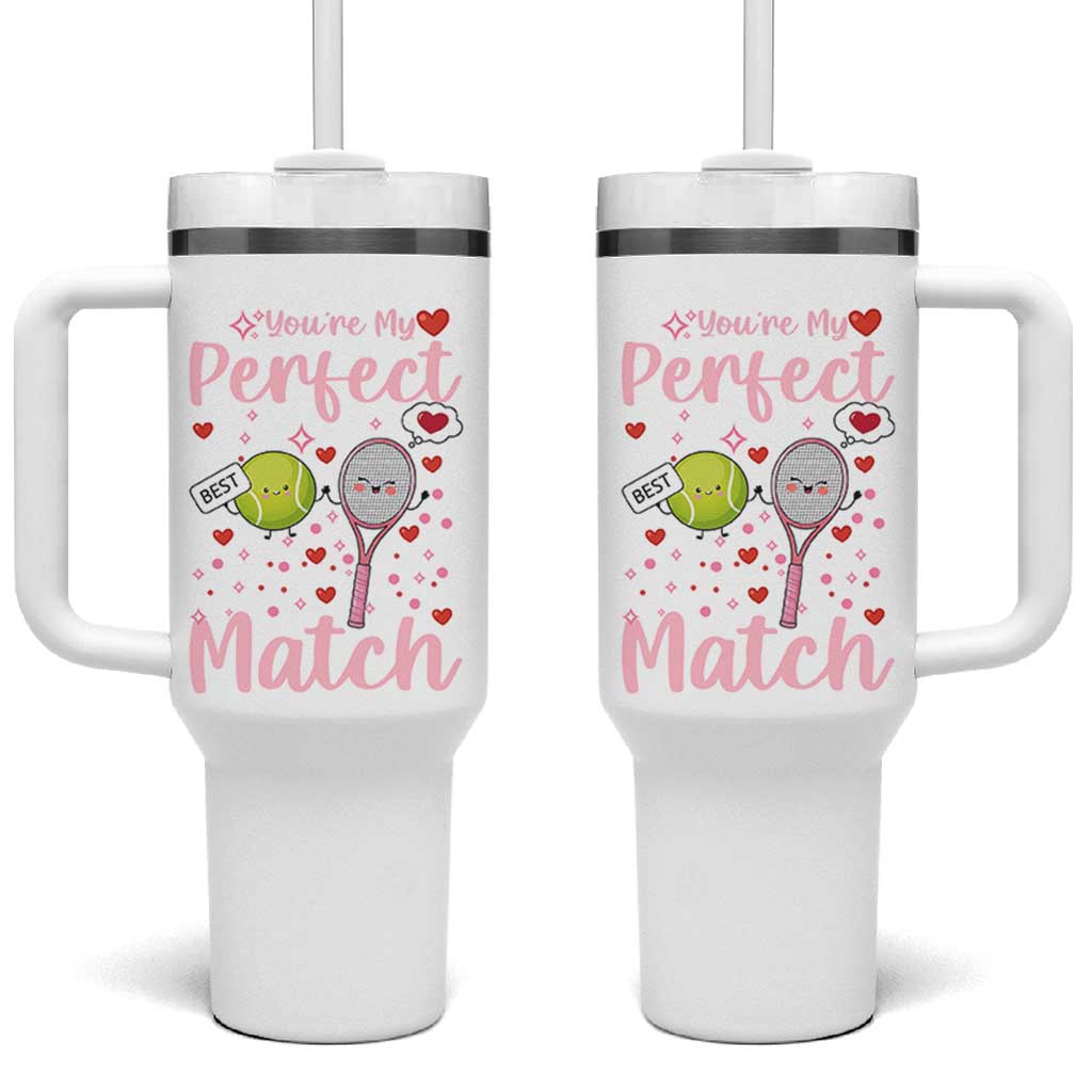 You Are My Perfect Match Tumbler With Handle Gift For Tennis Couple - Wonder Print Shop