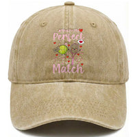You Are My Perfect Match Washed Cotton Baseball Cap Gift For Tennis Couple