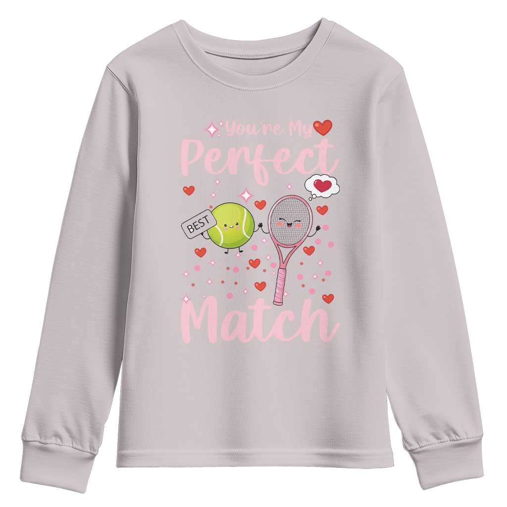 You Are My Perfect Match Youth Sweatshirt Gift For Tennis Couple - Wonder Print Shop