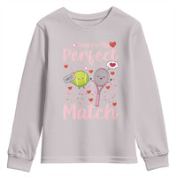 You Are My Perfect Match Youth Sweatshirt Gift For Tennis Couple - Wonder Print Shop
