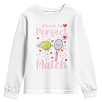 You Are My Perfect Match Youth Sweatshirt Gift For Tennis Couple - Wonder Print Shop