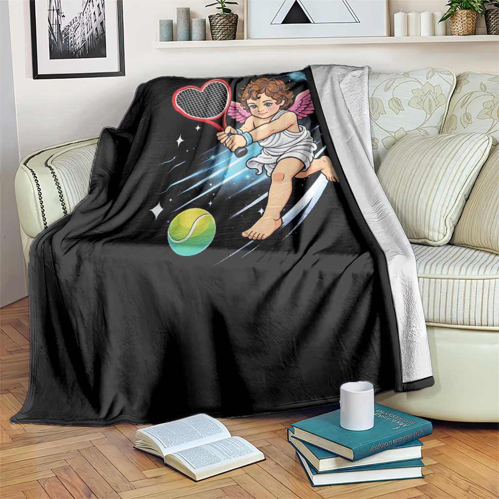 Funny Cupid Tennis Player Throw Blanket Valentines Day Gift - Wonder Print Shop