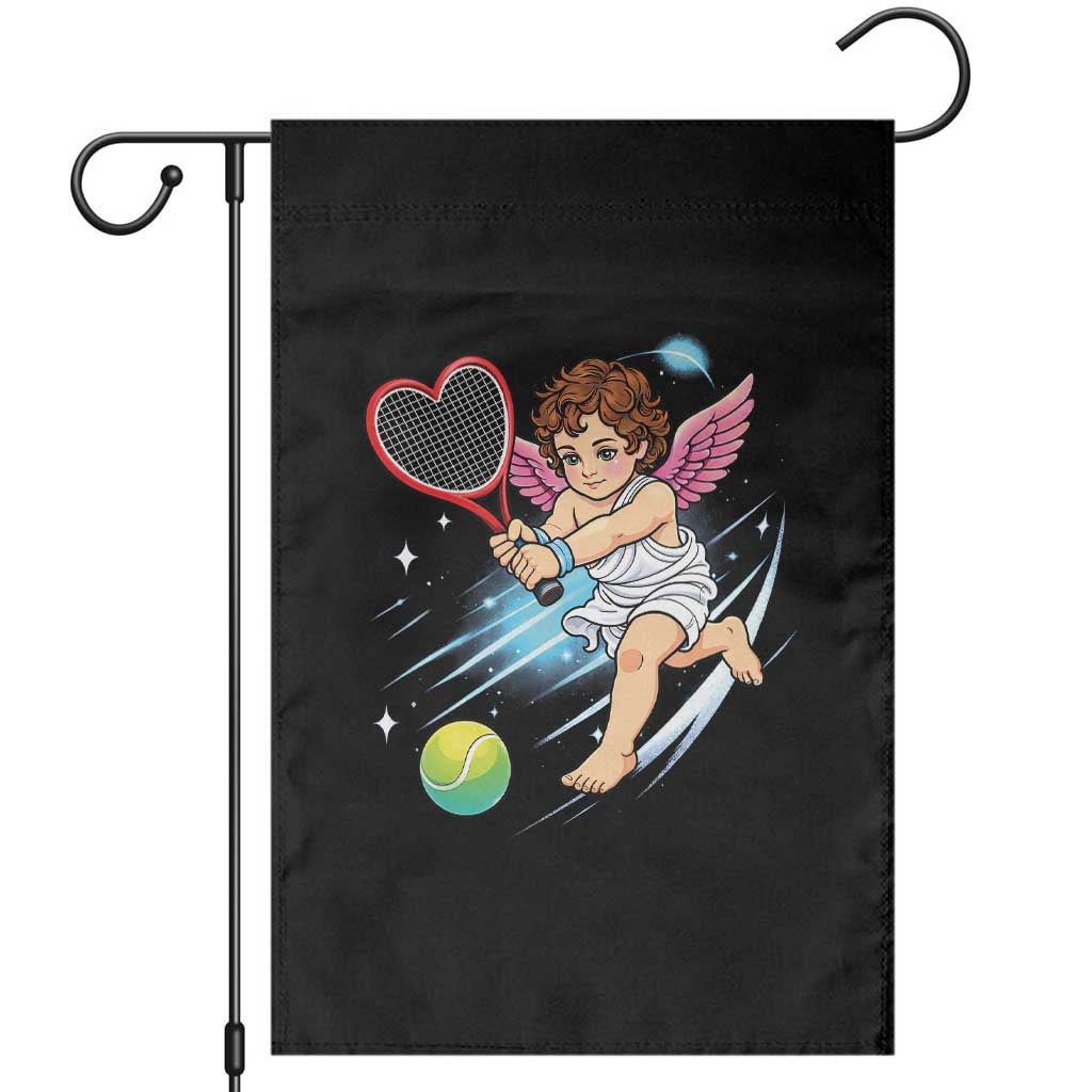 Funny Cupid Tennis Player Garden Flag Valentines Day Gift - Wonder Print Shop