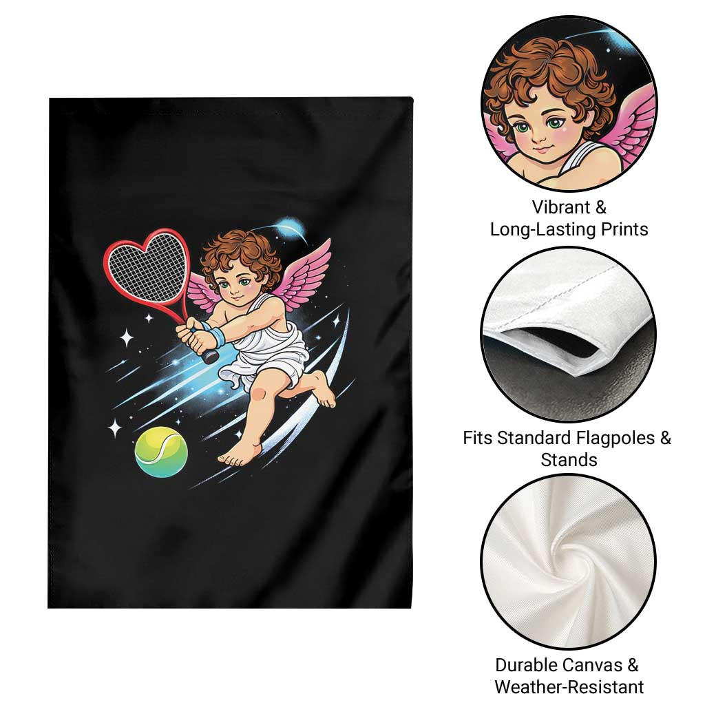 Funny Cupid Tennis Player Garden Flag Valentines Day Gift - Wonder Print Shop