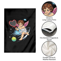 Funny Cupid Tennis Player Garden Flag Valentines Day Gift - Wonder Print Shop