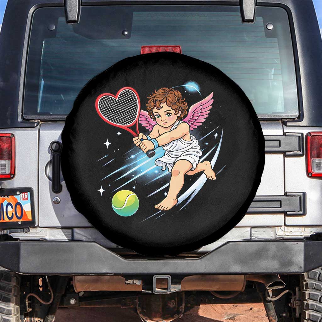 Funny Cupid Tennis Player Spare Tire Cover Valentines Day Gift - Wonder Print Shop