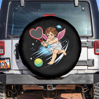 Funny Cupid Tennis Player Spare Tire Cover Valentines Day Gift - Wonder Print Shop