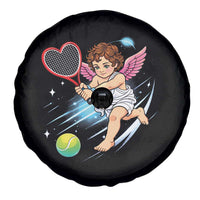 Funny Cupid Tennis Player Spare Tire Cover Valentines Day Gift - Wonder Print Shop