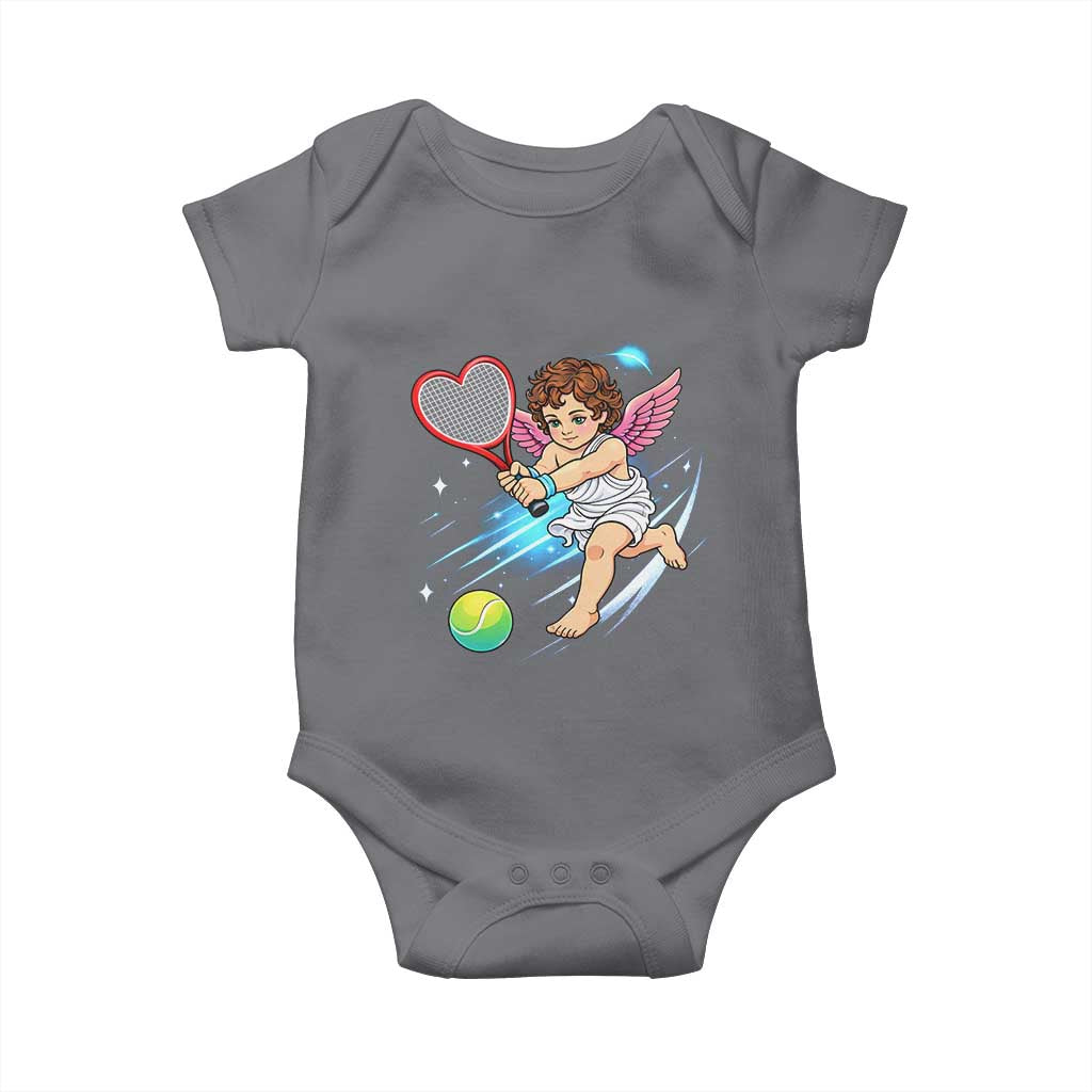 Funny Cupid Tennis Player Baby Onesie Valentines Day Gift - Wonder Print Shop