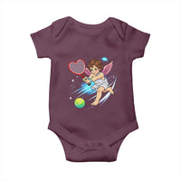 Funny Cupid Tennis Player Baby Onesie Valentines Day Gift - Wonder Print Shop