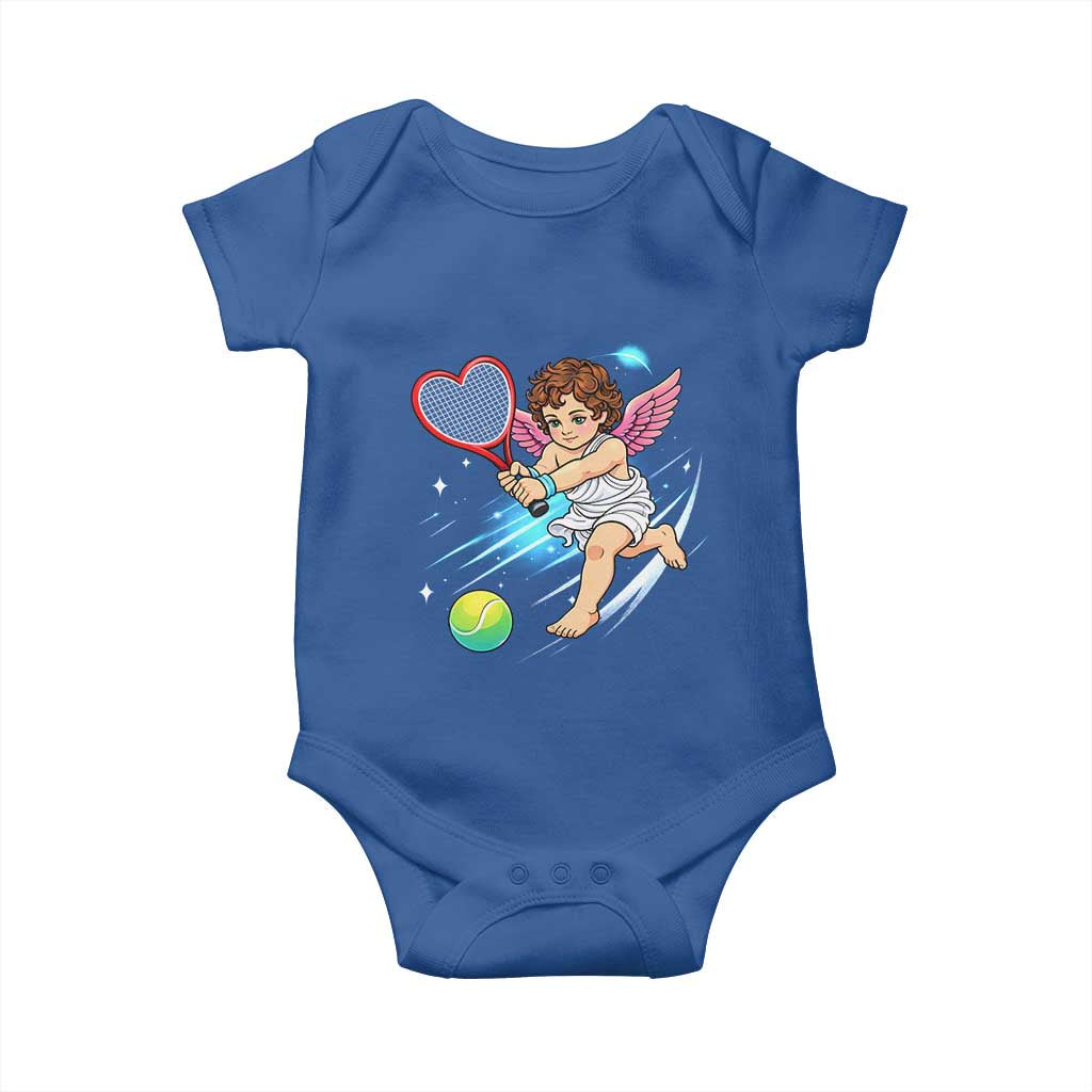 Funny Cupid Tennis Player Baby Onesie Valentines Day Gift - Wonder Print Shop