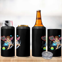 Funny Cupid Tennis Player 4 in 1 Can Cooler Tumbler Valentines Day Gift - Wonder Print Shop